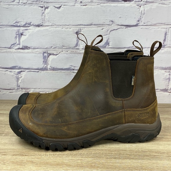 Keen Anchorage Brown Waterproof Leather Chelsea Hiking Boots - Picture 3 of 9